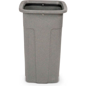 Slimline Trash Can, 25 Gallon, Greystone