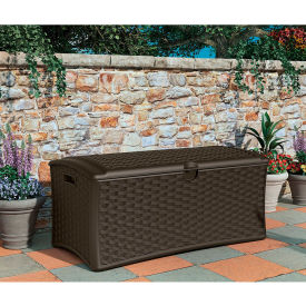 Resin Wicker Outdoor Storage Deck Box 71.7 Gallon 47-1/2"L x 23-1/2"W x 21-1/2"H