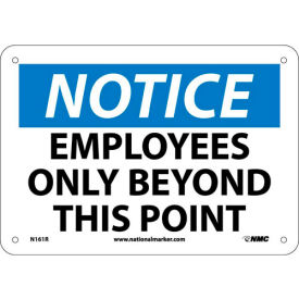 Notice Employees Only Beyond This Point, Plastic, 7" x 10"