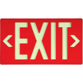 Glo-Brite Exit Sign, Red Single Face With Bracket