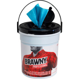 Professional Disposable Wet Hand Cleaning Towels, Blue, 6 Buckets Per Case