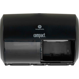 Compact 2-Roll Side-By-Side Coreless High-Capacity Toilet Paper Dispenser, Black
