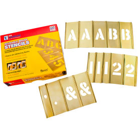 3" Brass Interlocking Stencil Letters and Numbers, 92 Piece Set