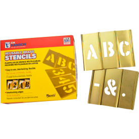 5" Brass Interlocking Stencil Letters, 33 Piece Set