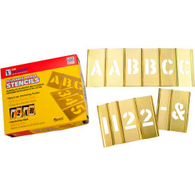 1/2" Brass Interlocking Stencil Letters and Numbers, 77 Piece Set