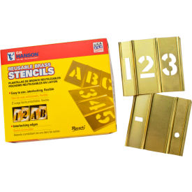 4" Brass Interlocking Stencil Numbers, 15 Piece Set