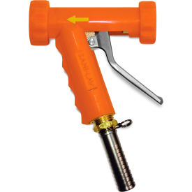 N8120 Large Low-Flow Industrial Spray Nozzle, Safety Orange with Brass Swivel Hose Adapter
