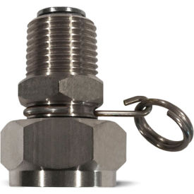 Swivel Hose Adapter, Stainless Steel, 1/2 MNPT x 3/4 FGHT