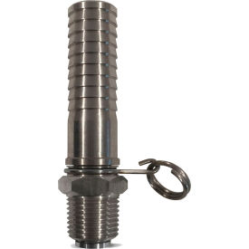 N15S Swivel Hose Adapter, Stainless Steel, 1/2 MNPT x 3/4 Hose Barb