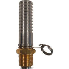 Sani-Lav N15 Swivel Hose Adapter, Brass, 1/2 MNPT x 3/4 Hose Barb