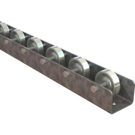 Straight Flow Rail - U-Channel 2-29/32" Overall Width - 4 Wheel Positions - 3" Axle Centers