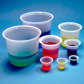 Disposable Polystyrene Beakers, 50mL, Translucent, Case of 500