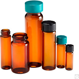 Amber Glass Screw Thread Sample Vials Only, 2 dram (7.5ml), Case of 144