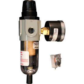 Mini Piggyback Filter/Regulator Polycarbonate Bowl 1/4" NPT 150 PSI 20 Micron