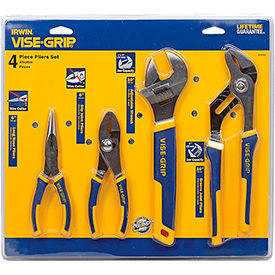 4 PC Plier Set (Long Nose, Slip Joint, Tongue & Groove, Adj. Wrench)