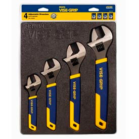 4 PC. 6", 8", 10" & 12" Adjustable Wrench Set In Tray
