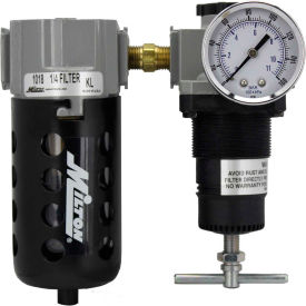 Deluxe Filter/Regulator Polycarbonate Bowl w/Metal Guard 1/4" NPT 150 PSI 40 Micron