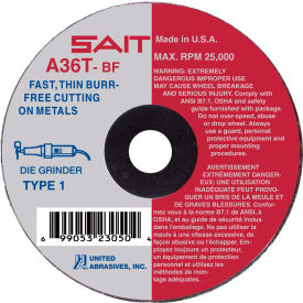 Cut Off Wheel Type 1 A36T 3" x 1/16" x 3/8" 36 Grit Aluminum Oxide