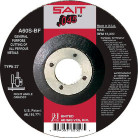 Depressed Center Wheel T27 A60S 7"x .045" x 7/8" 60 Grit Alum. Oxide