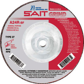 Depressed Center Wheel T27 4-1/2"x 1/4" x 5/8-11" 24 Grit Alum. Oxide