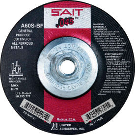Depressed Center Wheel T1 4-1/2"x .045" x 5/8-11" 60 Grit Alum. Oxide
