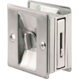 Pocket Door Privacy Lock with Pull, Satin Chrome
