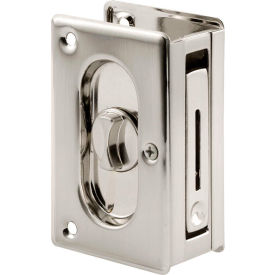 Pocket Door Privacy Lock with Pull, 3-3/4-Inch, Satin Nickel
