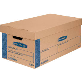 SmoothMove Prime Small Moving Boxes, 24"L x 12"W x 10"H, Kraft/Blue, 8/Pack