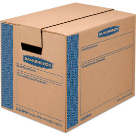 SmoothMove Prime Small Moving Boxes, 16"L x 12"W x 12"H, Kraft/Blue, 10/Pack