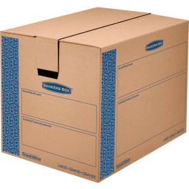 SmoothMove Prime Large Moving Boxes, 24"L x 18"W x 18"H, Kraft/Blue, 6/Pack