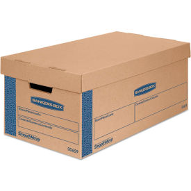 SmoothMove Basic Large Moving Boxes, 21"L x 17"W x 17"H, Kraft/Blue, 5/Pack