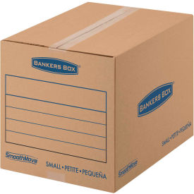 SmoothMove Basic Small Moving Boxes, 18"L x 12"W x 12"H, Kraft/Blue, 25/Pack