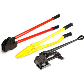 Tool Set for Steel Strapping w/ Tensioner Sealer & Cutter, 1-1/4" Strap Width