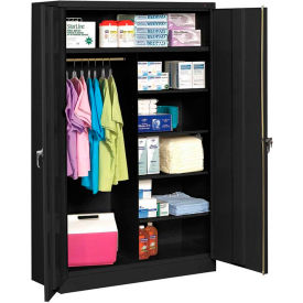 Jumbo Heavy Duty Combination Storage Cabinet, 20 Gauge, 48"W x 24"D x 78"H, Black