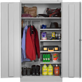 Standard HD Combination Storage Cabinet, 24 Gauge, 36"W x 18"D x 72"H, Light Gray