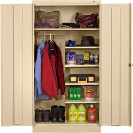 Standard HD Combination Storage Cabinet, 24 Gauge, 36"W x 18"D x 72"H, Champagne Putty
