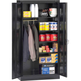 Standard Heavy Duty Combination Storage Cabinet, 24 Gauge, 36"W x 18"D x 72"H, Black