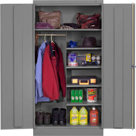Standard HD Combination Storage Cabinet, 24 Gauge, 36"W x 18"D x 72"H, Medium Gray