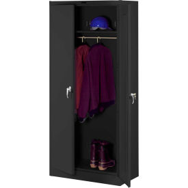 Deluxe Welded Wardrobe Cabinet 36"W x 24"D x 78"H Black