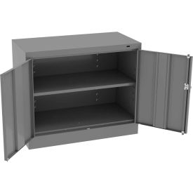 Standard KD Desk Height Storage Cabinet, 36"W x 18"D x 30"H, Unassembled, Gray