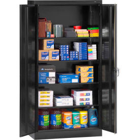 Standard Heavy Duty Storage Cabinet, Turn Handle, 24 Gauge, 36"W x 18"D x 72"H, Black