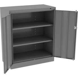 Standard HD Counter Height Storage Cabinet, 22 Gauge, 36"W x 18"D x 42"H, Medium Gray