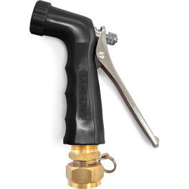 Small Reinforced Industrial Spray Nozzle w/Swivel Hose Adapter-Black