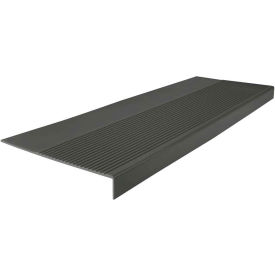 Rubber Light Duty Ribbed Stair Tread Square Nose 12.25" x 72" Black Brown