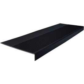 Rubber Light Duty Ribbed Stair Tread Square Nose 12.25" x 72" Black