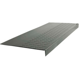 Rubber Raised Circular Stair Tread Square Nose 12.06" x 42" Charcoal