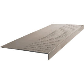 Rubber Raised Circular Stair Tread Square Nose 12.06" x 48" Pewter