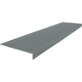 Rubber Diamond Stair Tread Square Nose 12.31" x 48" Dark Gray