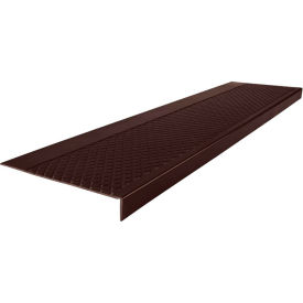 Rubber Diamond Stair Tread Square Nose 12.31" x 48" Brown