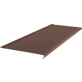 Vinyl Light Duty Ribbed Stair Tread Round Nose 12.34" x 48" Light Brown